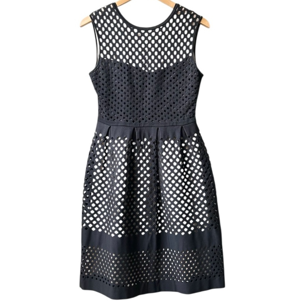 Fendi Black Cut-out Detail Sleeveless Stretchy Knit Fit & Flare Cocktail Dress 6